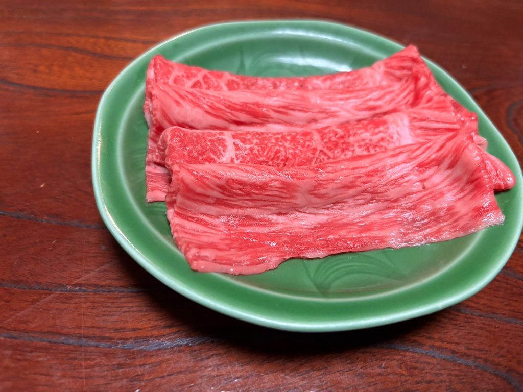 ひだ山荘の飛騨牛の薄切り肉
